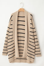 Load image into Gallery viewer, Stripe Shawl Neckline Open Cardigan with Pockets
