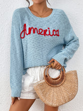 Load image into Gallery viewer, Letter Round Neck Long Sleeve Sweater