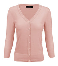 Load image into Gallery viewer, V-Neck Button Down Knit Cardigan Sweater