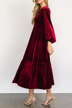 Load image into Gallery viewer, Vivian Long Sleeve Midi Velvet Dress