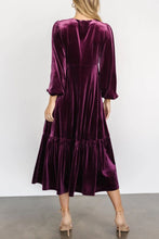 Load image into Gallery viewer, Vivian Long Sleeve Midi Velvet Dress
