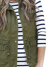 Load image into Gallery viewer, Drawstring Waist Vest with Pockets