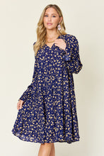 Load image into Gallery viewer, Carlie Printed Ruffle Hem Long Sleeve Dress