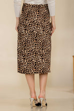 Load image into Gallery viewer, Celeste Leopard A-Line Midi Skirt