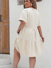 Load image into Gallery viewer, Natalie Lace Detail Notched Short Sleeve Dress