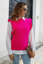 Load image into Gallery viewer, Round Neck Ruffled Sweater Vest