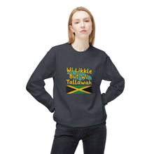 Load image into Gallery viewer, Crewneck Sweatshirt "Wi Likkle But Wi Tallawah" Jamaican Flag
