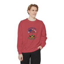 Load image into Gallery viewer, American Born Jamaican Roots Sweatshirt — Patriotic Jamaica Flag Crewneck