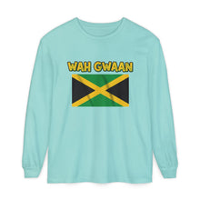 Load image into Gallery viewer, WAH GWAAN Jamaican Flag Long Sleeve Tee