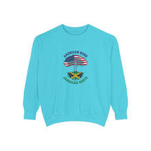 Load image into Gallery viewer, American Born Jamaican Roots Sweatshirt — Patriotic Jamaica Flag Crewneck
