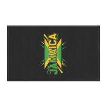 Load image into Gallery viewer, Jamaica Graphic Tea Towel — Black Kitchen Towel with Reggae Flag Design
