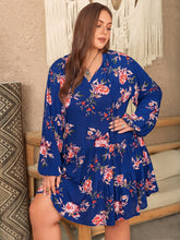 Load image into Gallery viewer, Cassey Floral Tie Neck Balloon Sleeve Dress