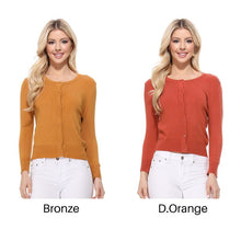 Load image into Gallery viewer, Crew neck Cardigan Sweater