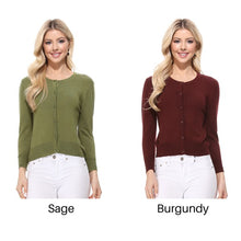 Load image into Gallery viewer, Crew neck Cardigan Sweater