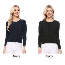 Load image into Gallery viewer, Crew neck Cardigan Sweater