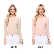 Load image into Gallery viewer, Crew neck Cardigan Sweater