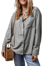 Load image into Gallery viewer, Striped Button Up Long Sleeve Shirt
