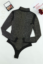 Load image into Gallery viewer, Rhinestone Mock Neck Long Sleeve Bodysuit