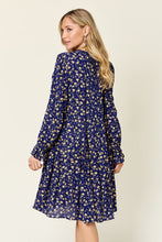 Load image into Gallery viewer, Carlie Printed Ruffle Hem Long Sleeve Dress