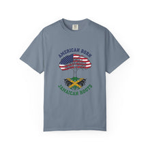 Load image into Gallery viewer, American Born, Jamaican Roots T-Shirt — Flag Tree Graphic Tee