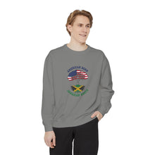 Load image into Gallery viewer, American Born Jamaican Roots Sweatshirt — Patriotic Jamaica Flag Crewneck