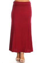 Load image into Gallery viewer, Plus size Solid high waisted a-line maxi skirt