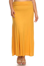 Load image into Gallery viewer, Plus size Solid high waisted a-line maxi skirt