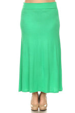Load image into Gallery viewer, Plus size Solid high waisted a-line maxi skirt