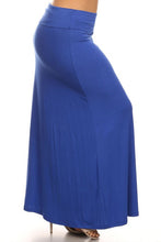 Load image into Gallery viewer, Plus size Solid high waisted a-line maxi skirt
