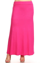 Load image into Gallery viewer, Plus size Solid high waisted a-line maxi skirt
