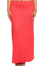 Load image into Gallery viewer, Plus size Solid high waisted a-line maxi skirt