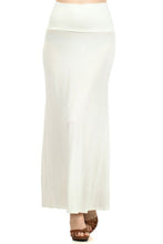 Load image into Gallery viewer, Plus size Solid high waisted a-line maxi skirt