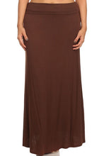 Load image into Gallery viewer, Plus size Solid high waisted a-line maxi skirt