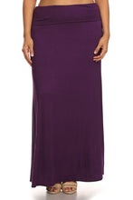 Load image into Gallery viewer, Plus size Solid high waisted a-line maxi skirt