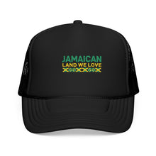 Load image into Gallery viewer, Jamaican Land We Love Embroidered Trucker Hat