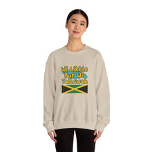 Load image into Gallery viewer, Jamaican Phrase Sweatshirt - "Wi Likkle But Wi Tallawah" Crewneck with Jamaica Flag