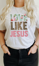 Load image into Gallery viewer, Love Like Jesus Leopard Floral PLUS Graphic Tee