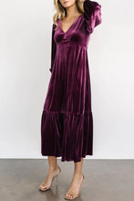 Load image into Gallery viewer, Vivian Long Sleeve Midi Velvet Dress