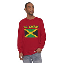 Load image into Gallery viewer, WAH GWAAN Jamaican Flag Long Sleeve Tee