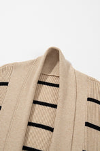 Load image into Gallery viewer, Stripe Shawl Neckline Open Cardigan with Pockets