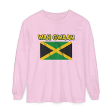 Load image into Gallery viewer, WAH GWAAN Jamaican Flag Long Sleeve Tee