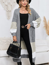 Load image into Gallery viewer, Color Block Long Sleeve Pocketed Cardigan