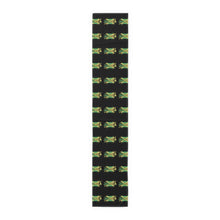 Load image into Gallery viewer, Jamaica Flag Script Table Runner — Black Cotton-Poly Dining Accent