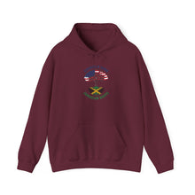 Load image into Gallery viewer, American Born Jamaican Roots Hoodie — Patriotic USA/Jamaica Flag Graphic