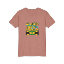 Load image into Gallery viewer, Youth Tee - "Wi Likkle But Wi Tallawah" Jamaican Flag Kids Shirt