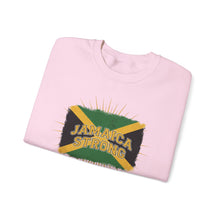 Load image into Gallery viewer, Jamaica Strong Crewneck Sweatshirt – Jamaican Flag Graphic