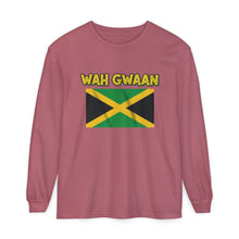 Load image into Gallery viewer, WAH GWAAN Jamaican Flag Long Sleeve Tee