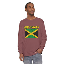 Load image into Gallery viewer, WAH GWAAN Jamaican Flag Long Sleeve Tee