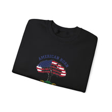 Load image into Gallery viewer, Crewneck Sweatshirt - "American Born Jamaican Roots" Flag Tree Design