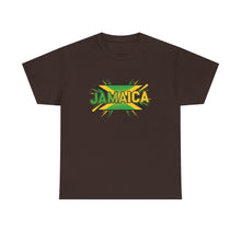 Load image into Gallery viewer, Jamaica Retro Pop Art Tee - Bold Green & Gold Island Graphic Shirt